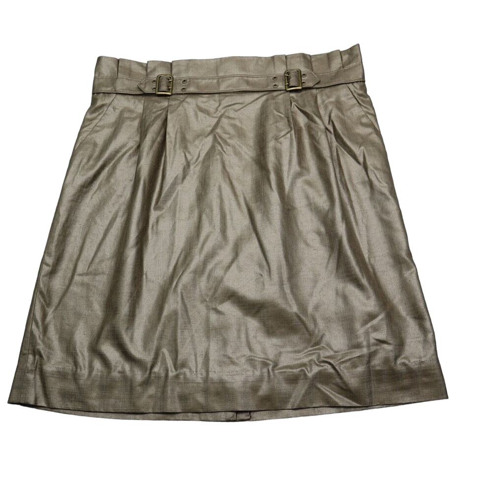 Classiques Entier Skirt Womens 14 Gold Straight Pencil Knee Length Buckle Zip